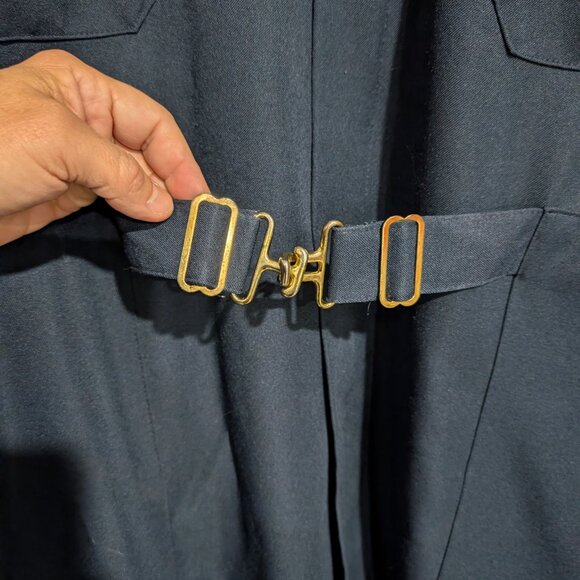 Vintage Para Suit Coveralls Navy Long-Sleeve Belted Men's Size 52 Regular - Picture 3 of 15